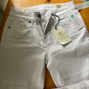 Cosmic Blue White Capris